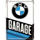 Blechpostkarte BMW Garage