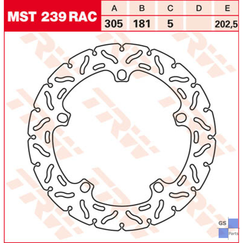 Lucas Bremsscheibe MST 239 RAC Vorne GS Parts Onlineshop