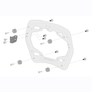 Adapter kit for PRO side carrier. For TRAX, NANUK side cases.For 2 cases.