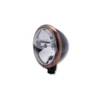 SHIN YO 5 3/4 inch headlight Bates Style, black satin finish